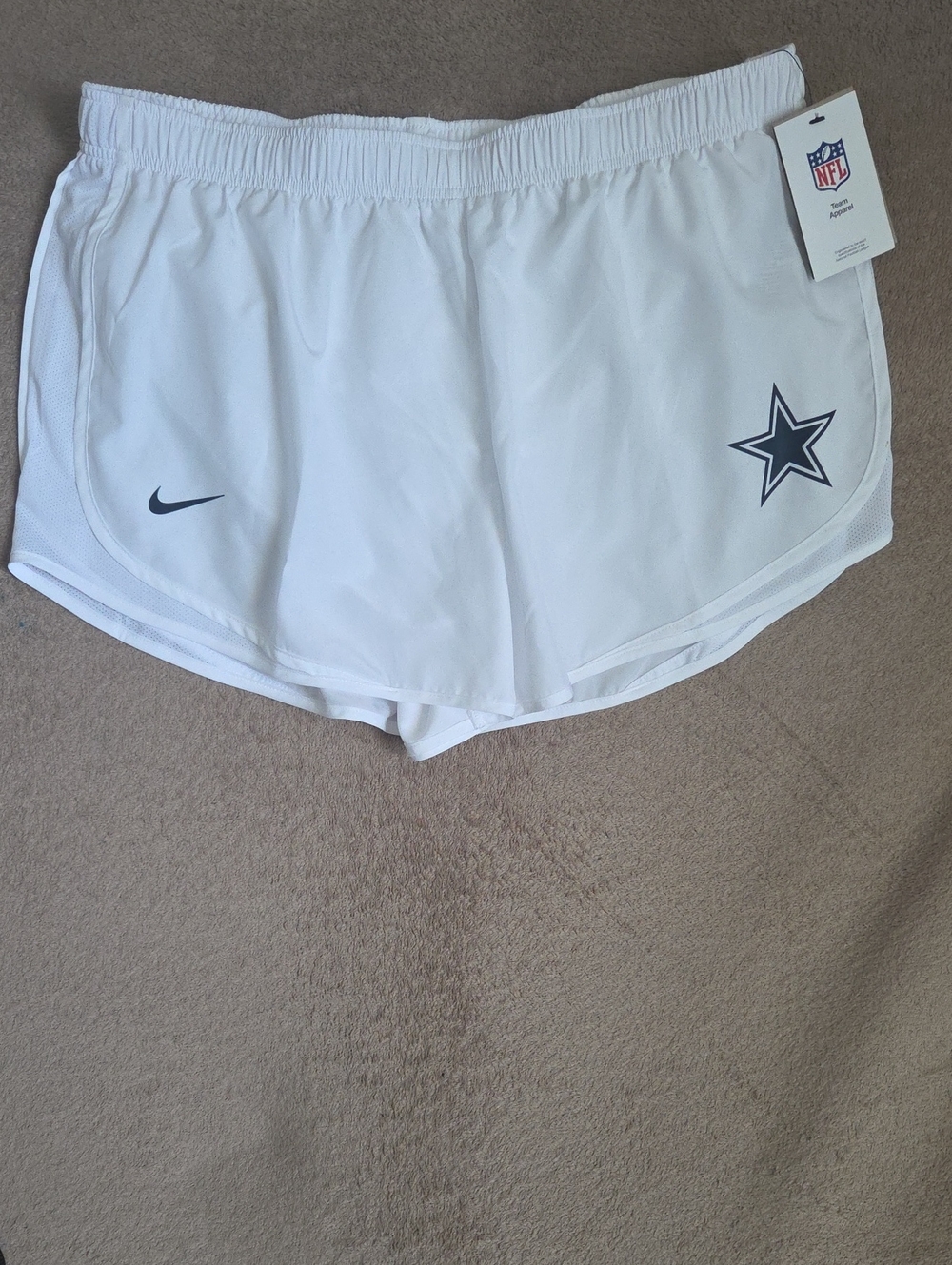 Nike White Women's Athletic Shorts with Navy Team Star